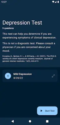 Depression Test android App screenshot 0