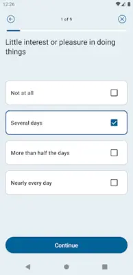 Depression Test android App screenshot 2